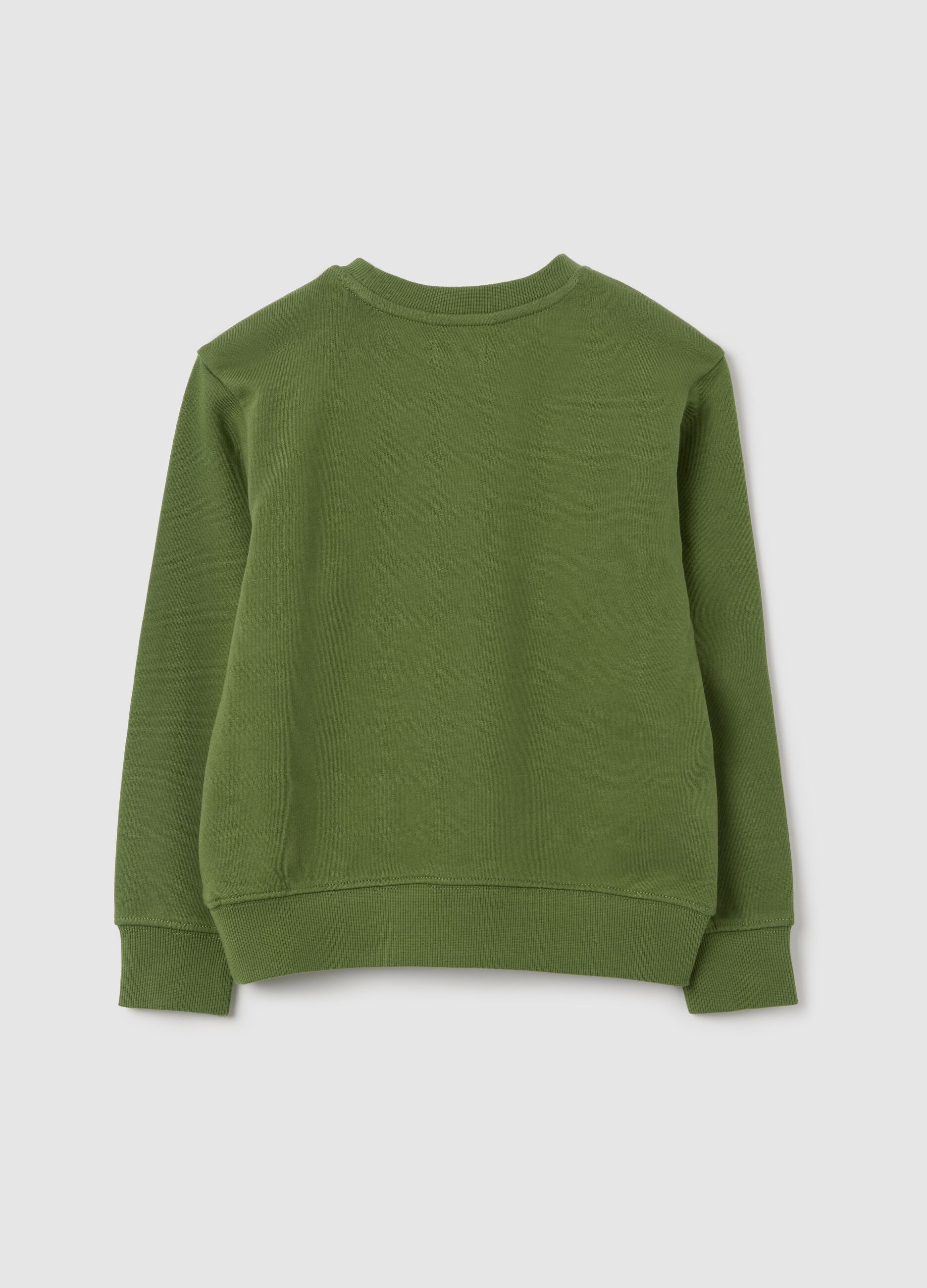 Children's Sweatshirt in Pure Green Cotton