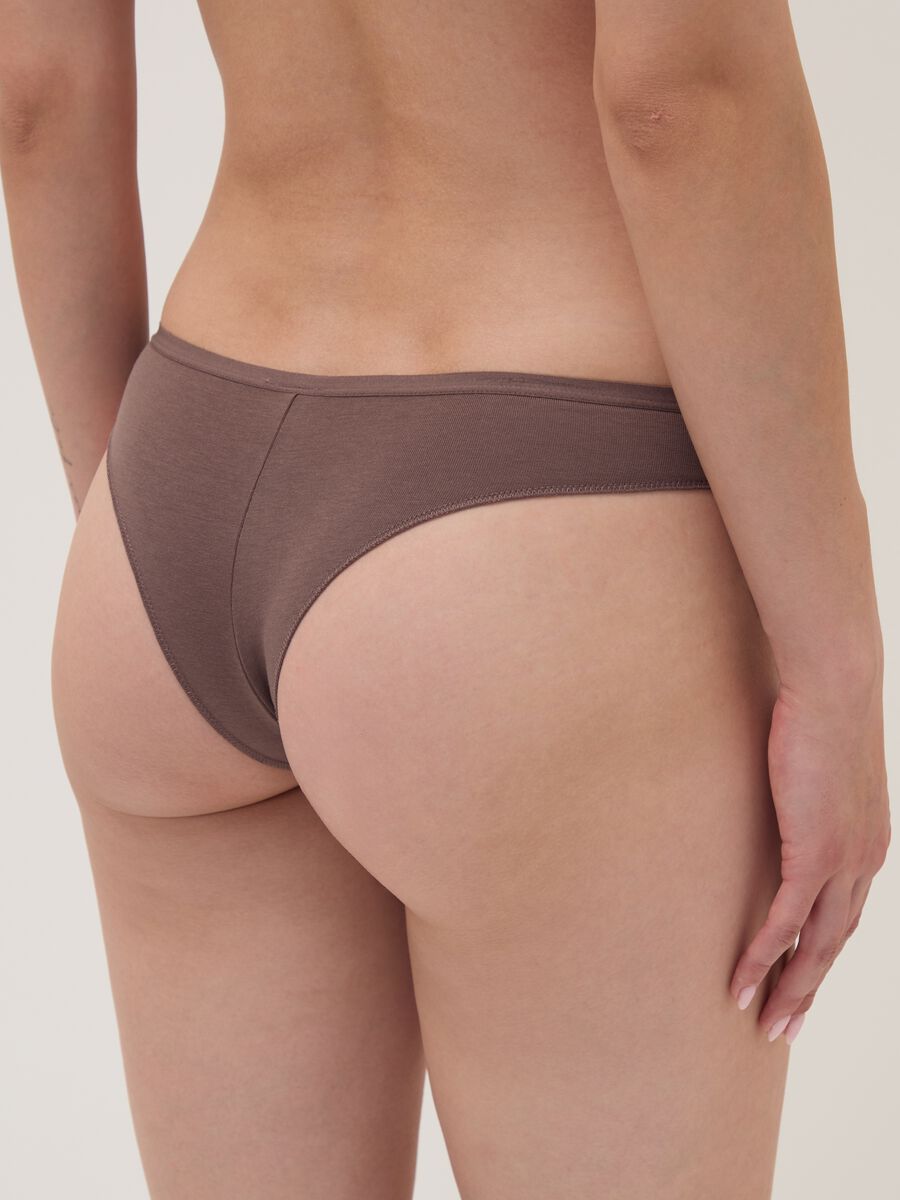 Multipack di cinque slip brasiliane multicolor in cotone elasticizzato_2