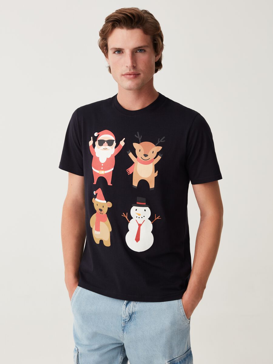 T-shirt con stampa natalizia_0