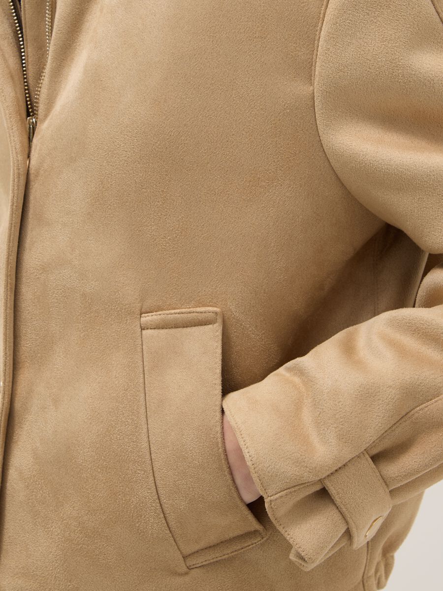 Regular fit beige jacket with full zip_3