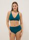 Slip bikini verde in tessuto elasticizzato a vita alta con effetto shaping_0