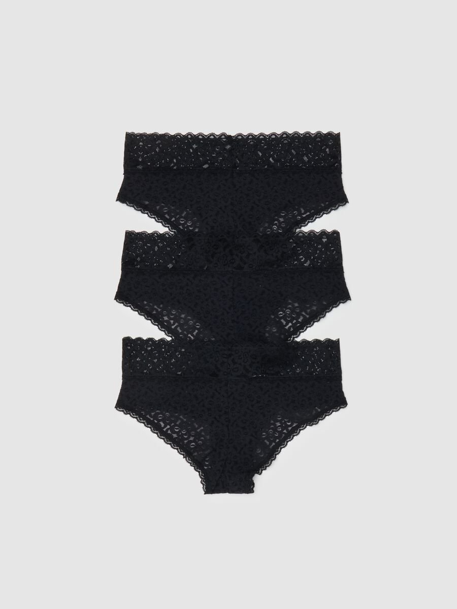 Three-pack French knickers in lace_2