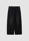 Black denim barrel jeans in pure cotton_0