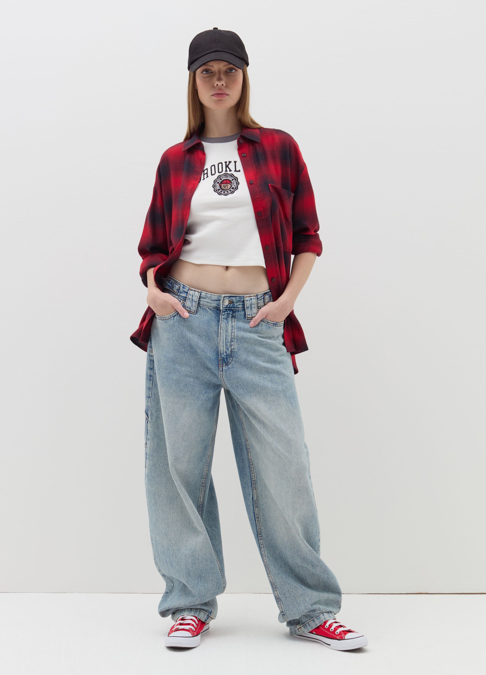 Jeans balloon donna top