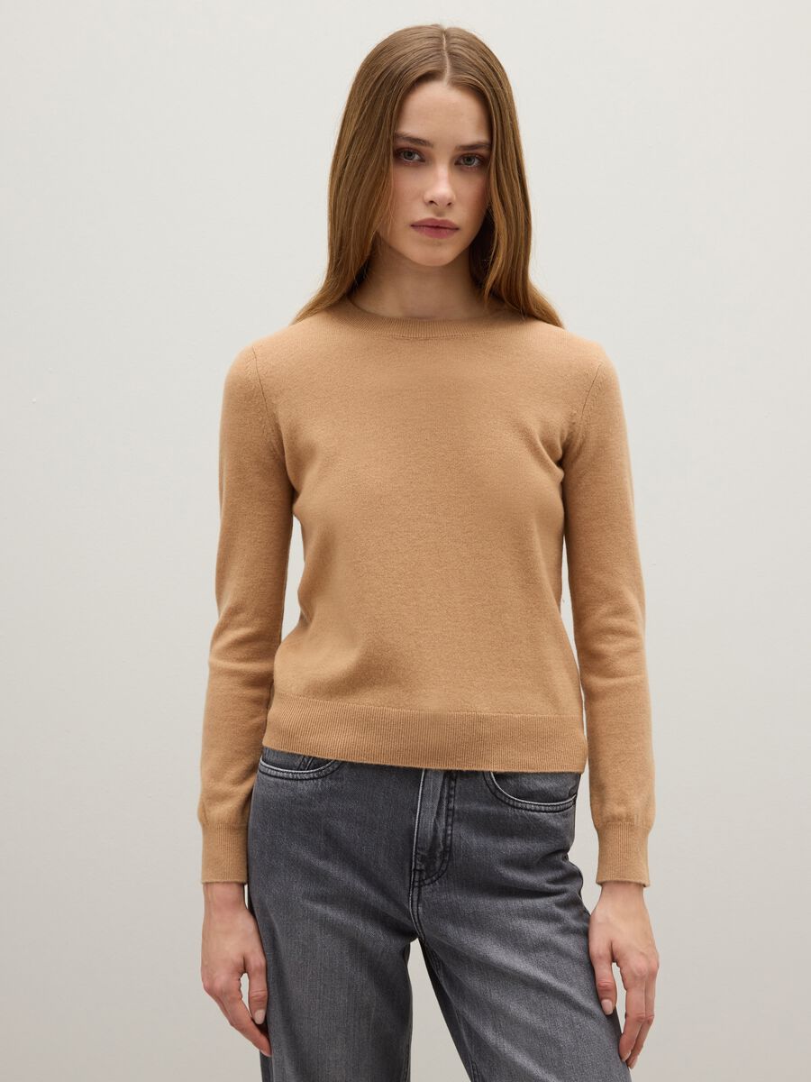 Beige pure wool sweater regular fit_0