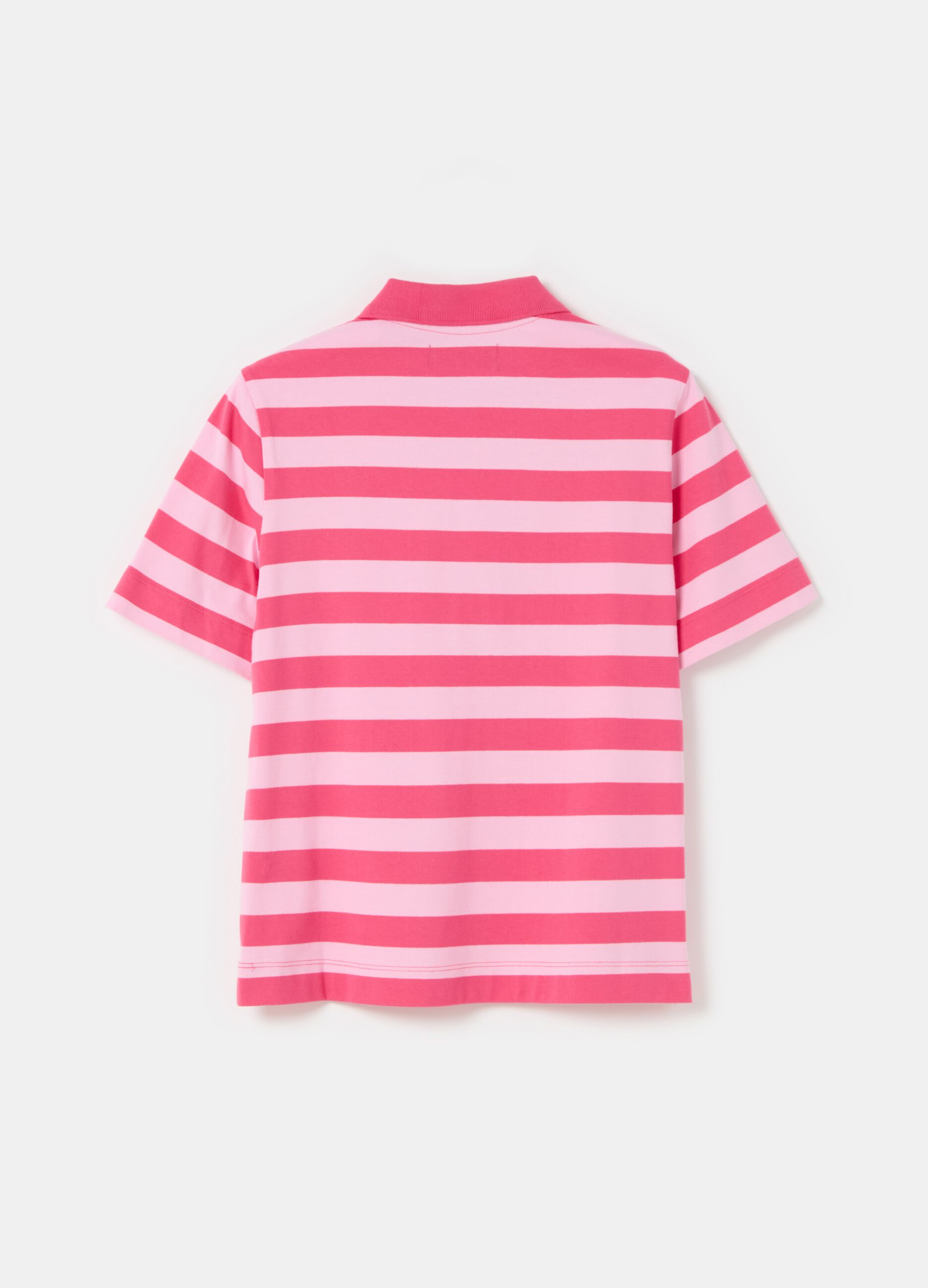 Striped cotton polo shirt