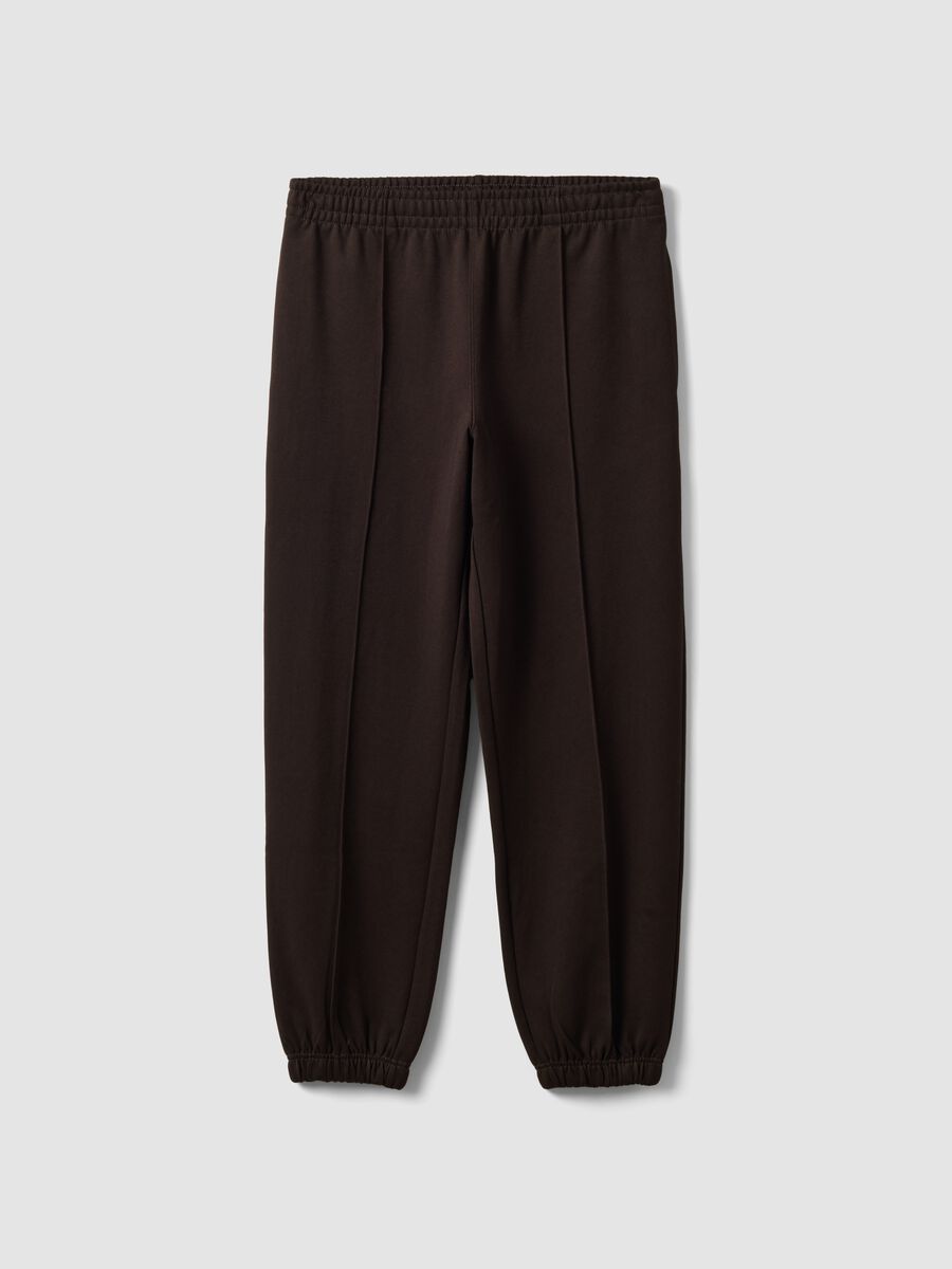 Pantaloni jogger marroni in tessuto elasticizzato relaxed fit_4