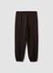 Brown relaxed-fit stretch joggers_4