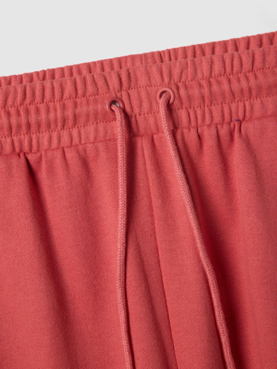 Shorts in misto cotone rossi regular fit con stampa Chicago Bulls_1