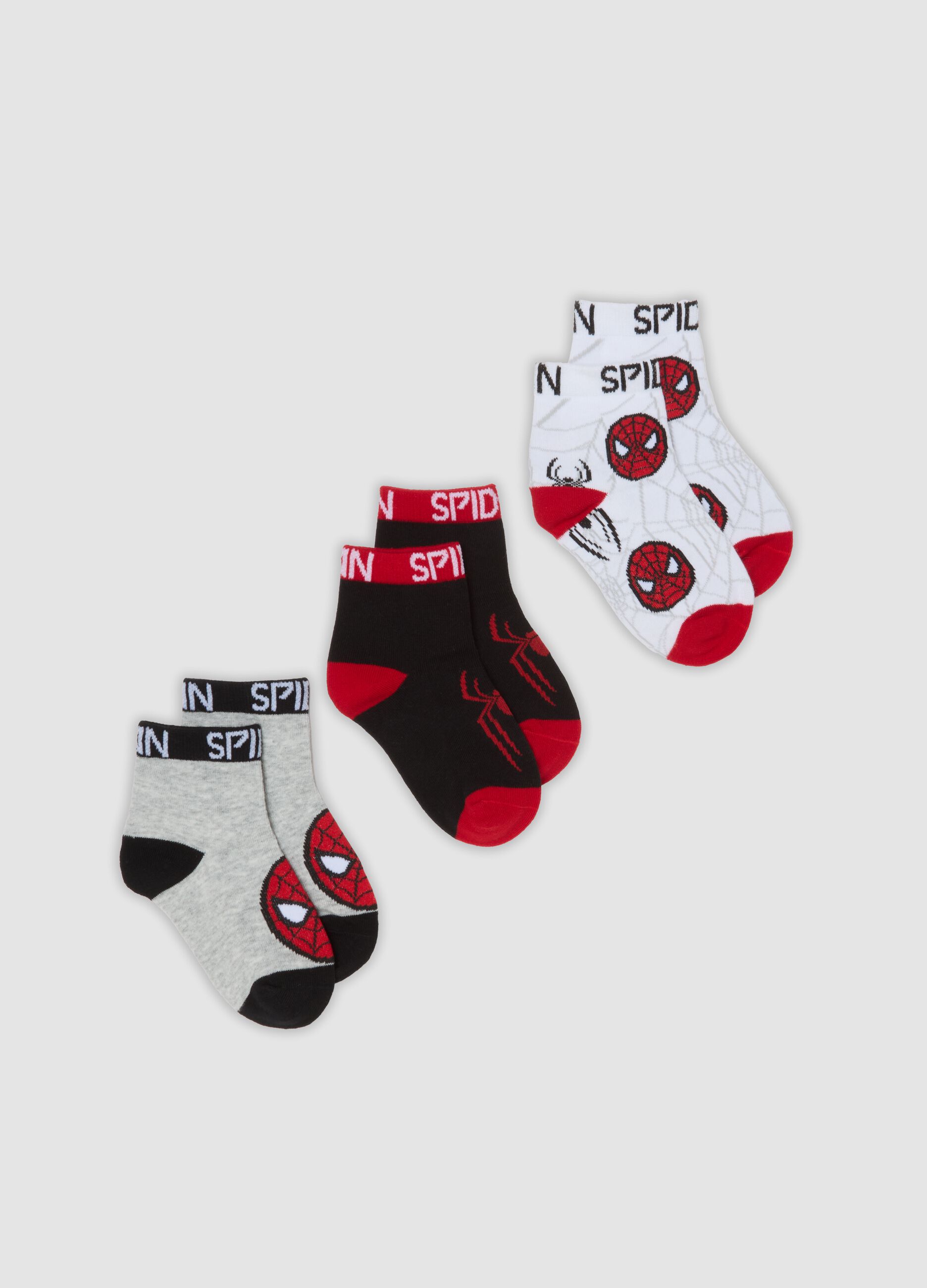 3-pack of MARVEL Spider-Man themed short socks in stretch organic cotton