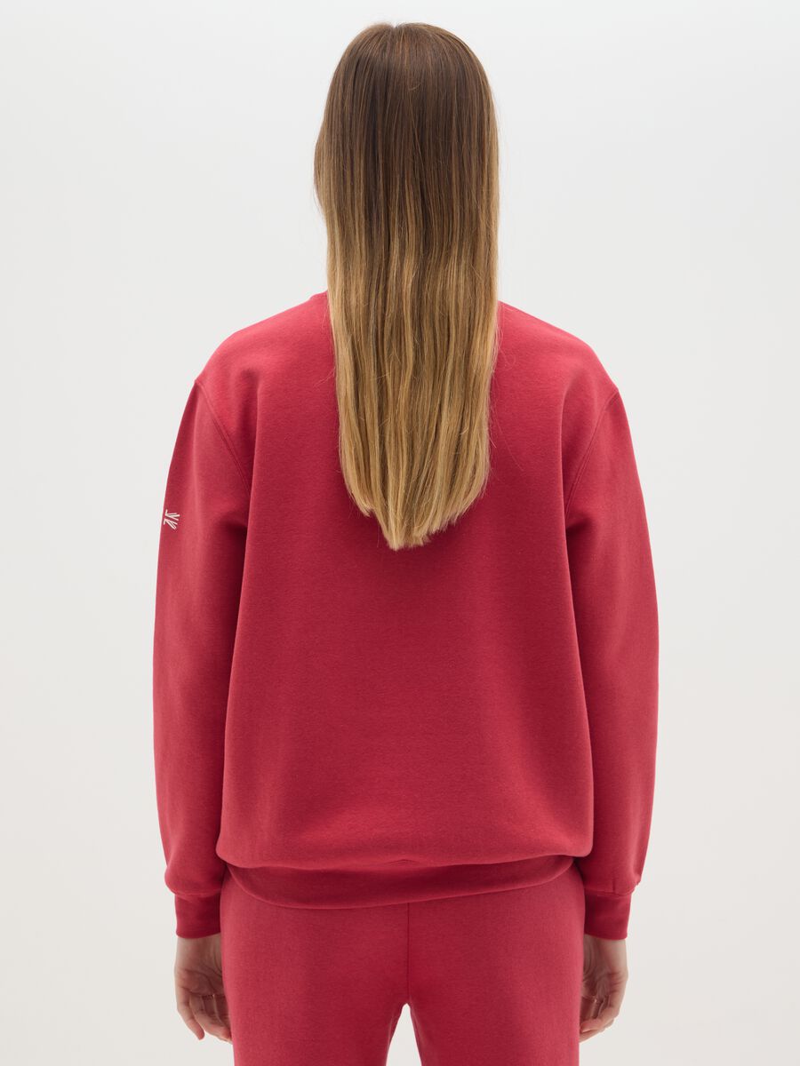 Red cotton-blend sweatshirt with print_1