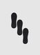Black Invisible Socks Tripack in Regular Fit Cotton Blend_0