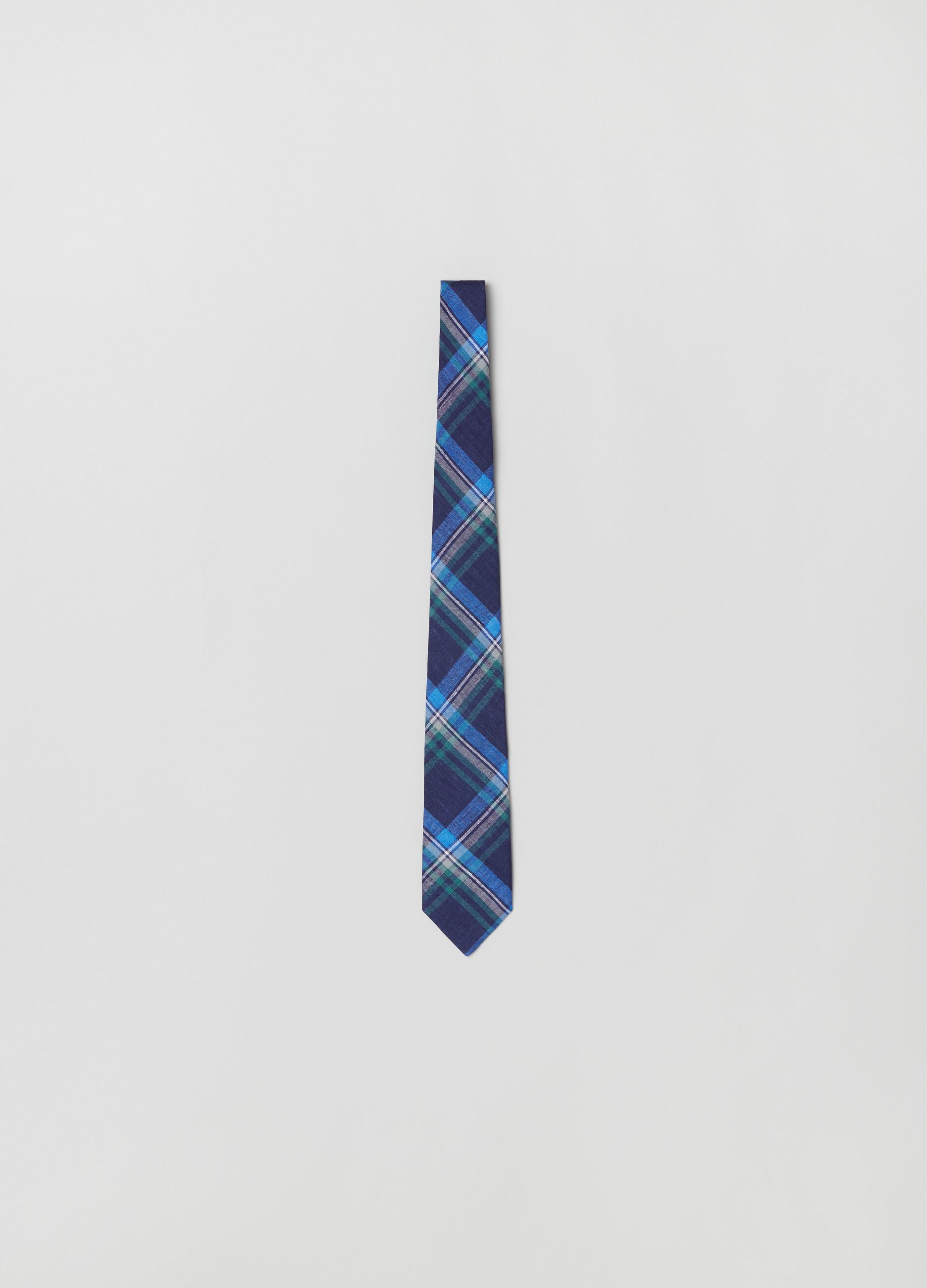 Cravatta in lino con fantasia check_0
