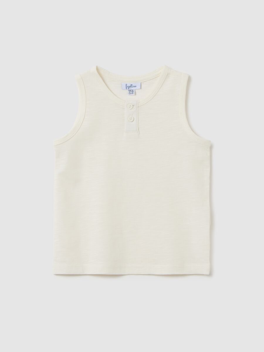 Child's white full cotton vest regular fit_0