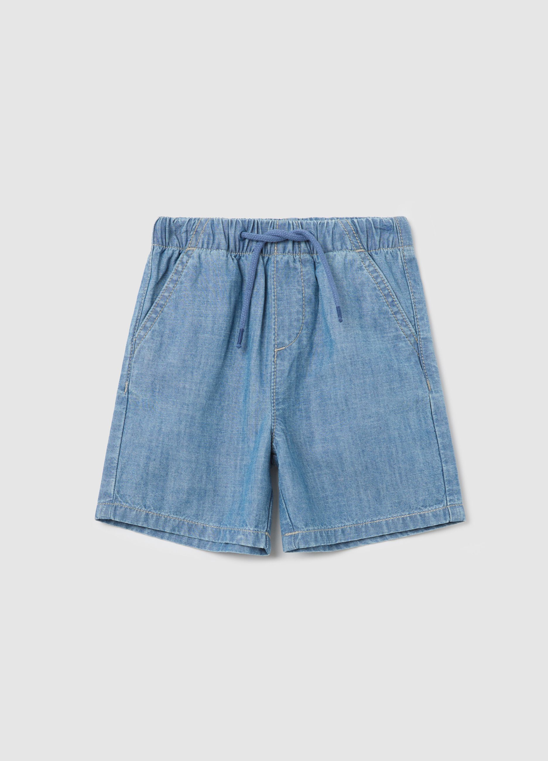 Shorts in denim di cotone