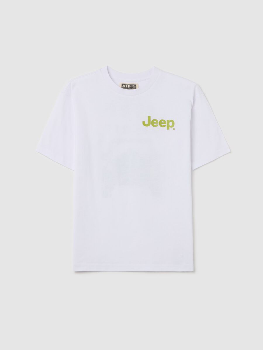 T-shirt in cotone con stampa logo e fuoristrada_3