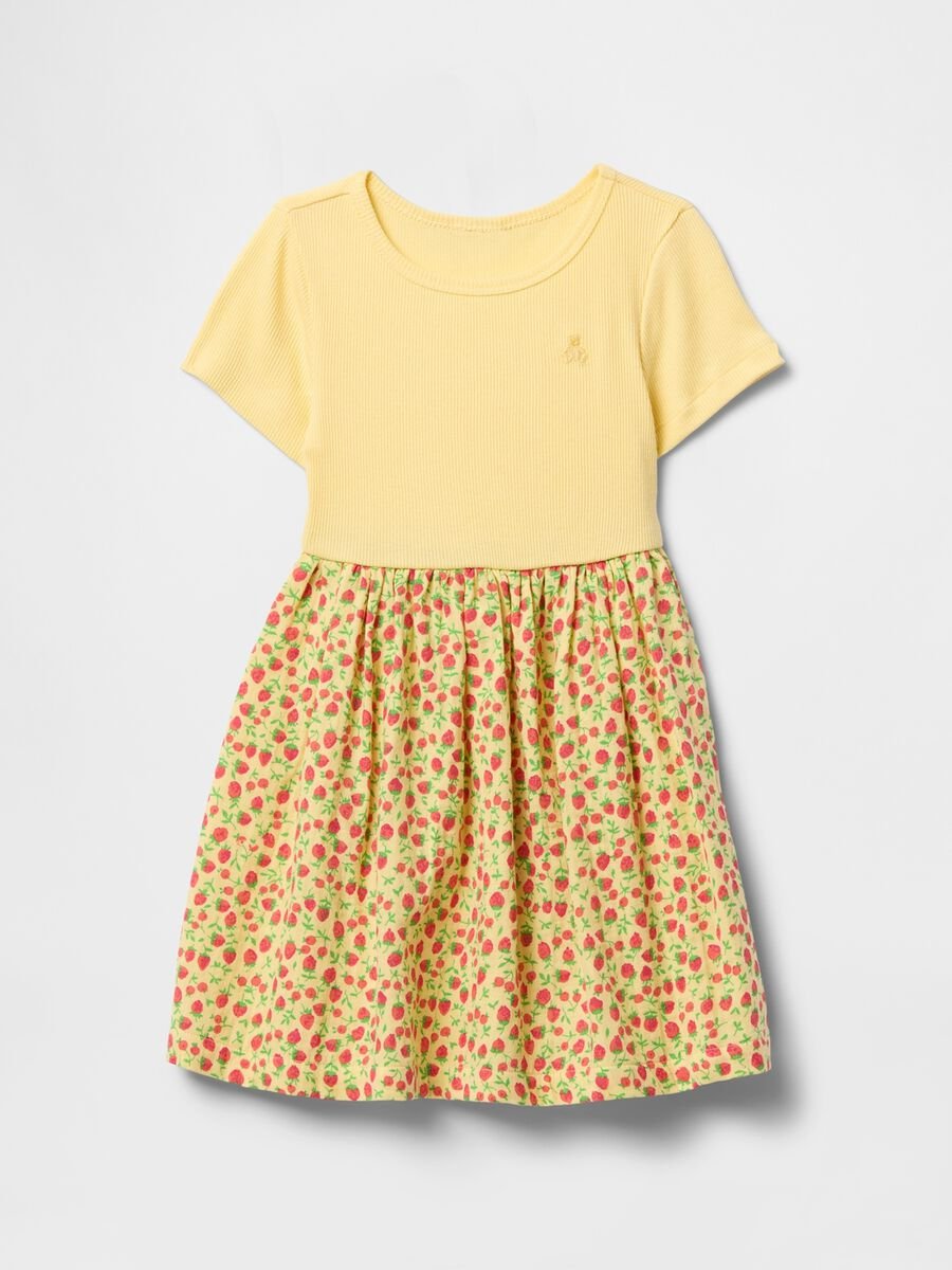 Yellow floral summer dress for girls_1