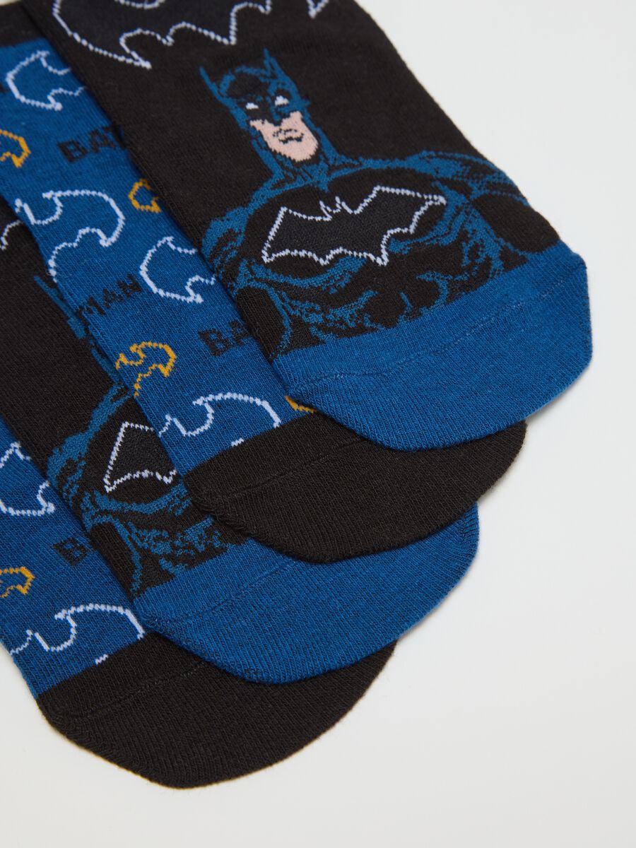 Tripack di calzini da ragazzo in misto cotone multicolor con stampa Batman_2