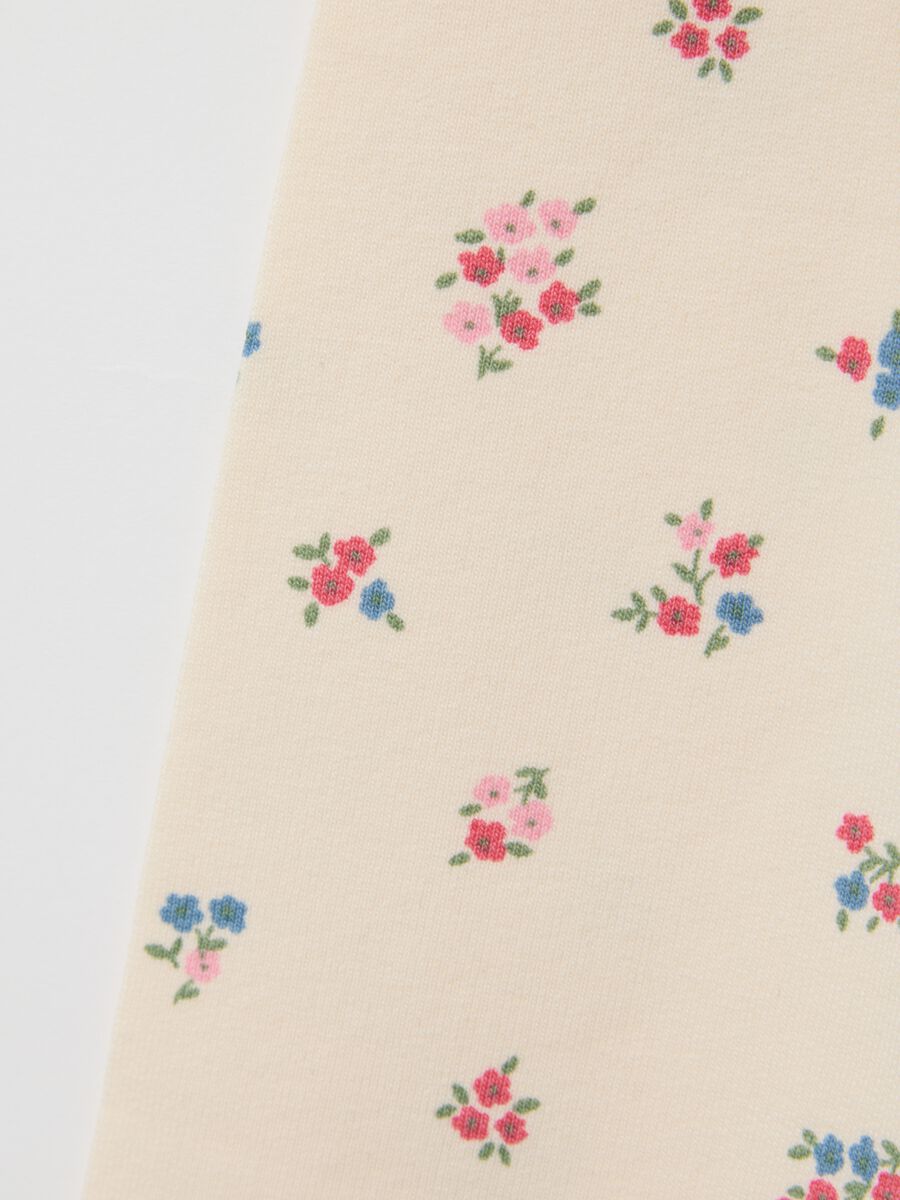 Girls' beige slim fit cotton leggings_3