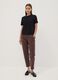 Brown baggy-fit pure cotton denim jeans with paperbag waist_0