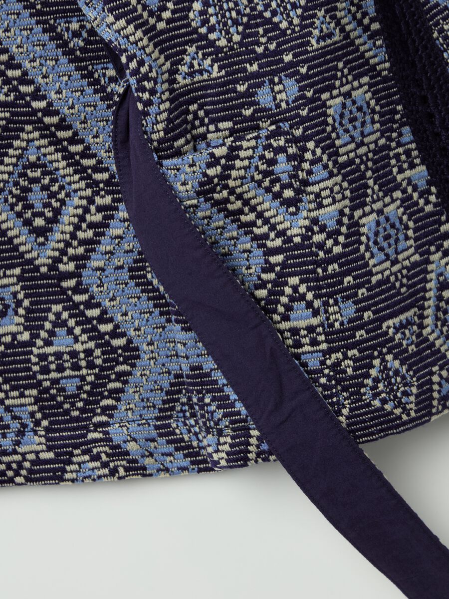Kimono jacket with geometric jacquard pattern_5