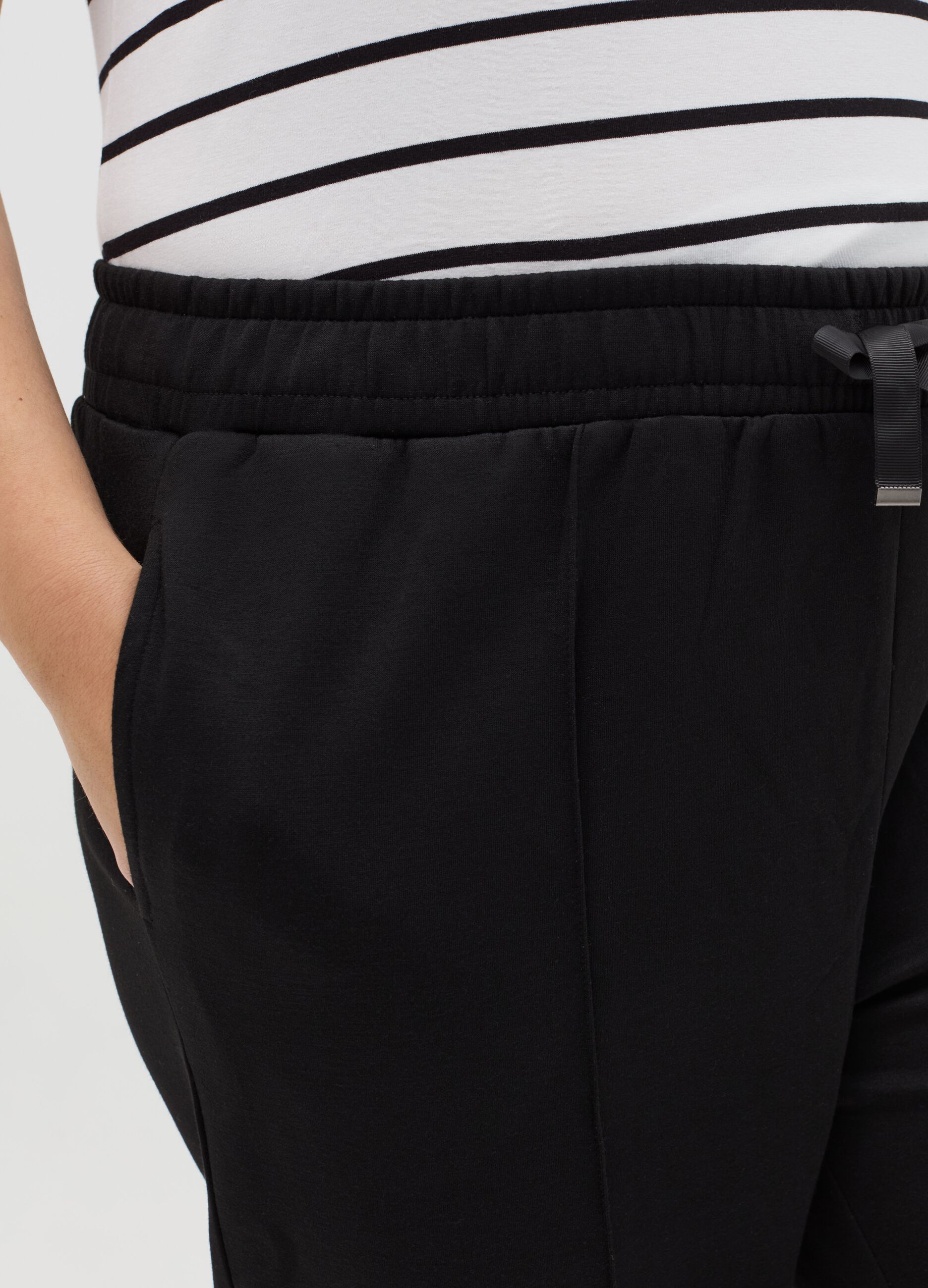 Joggers in felpa con cuciture in rilievo Curvy