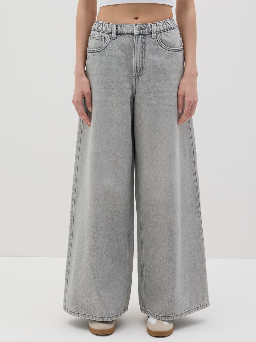 B.Angel Grey Wide Cotton Jeans_1