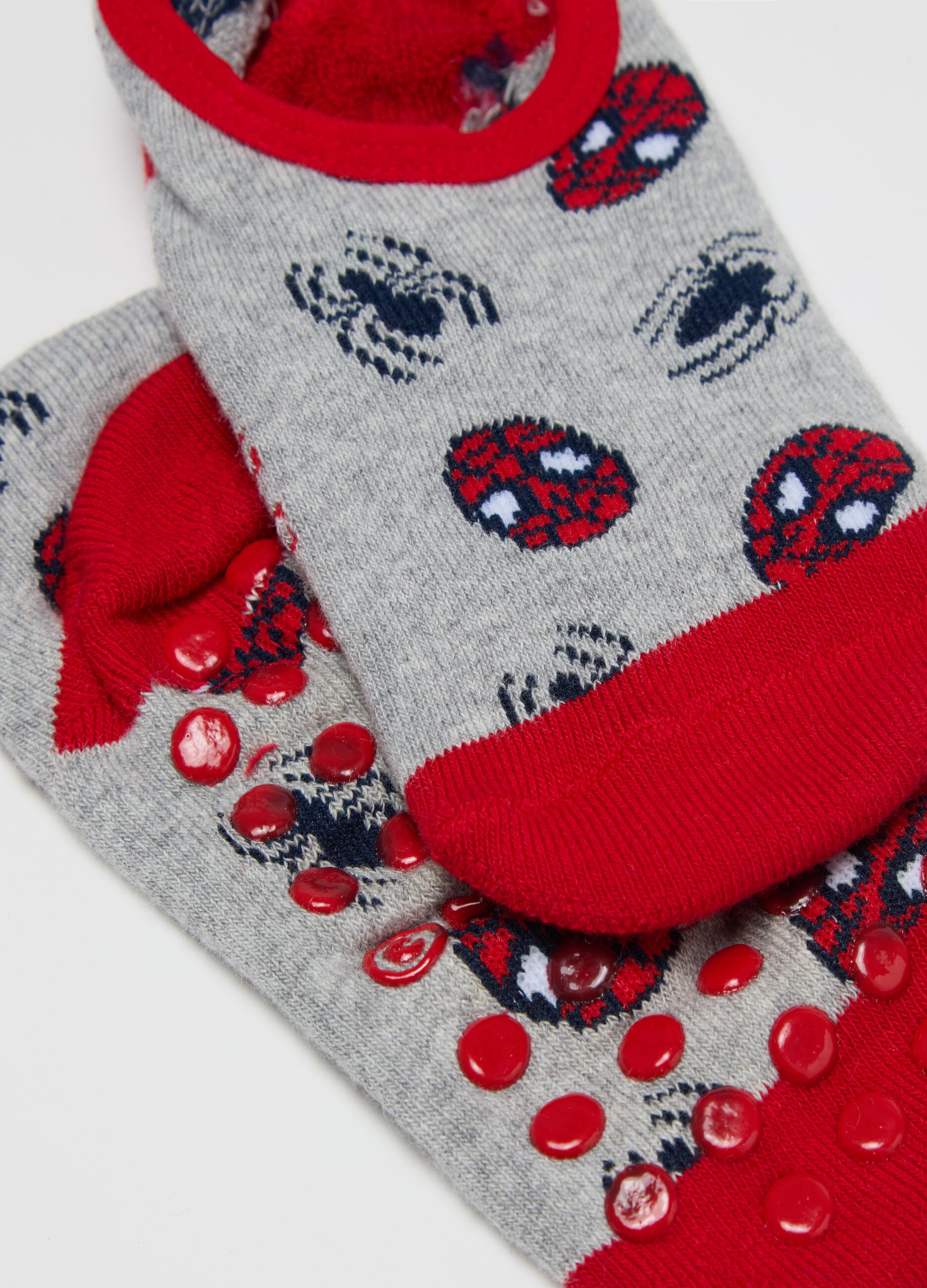 Two-pair pack slipper socks with Spider-Man design