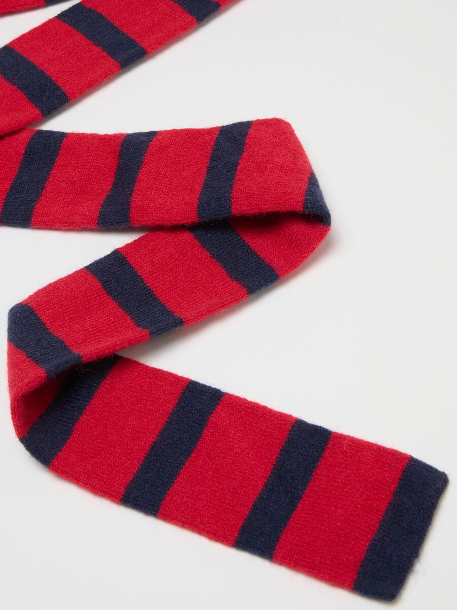 Red and blue striped scarf_3