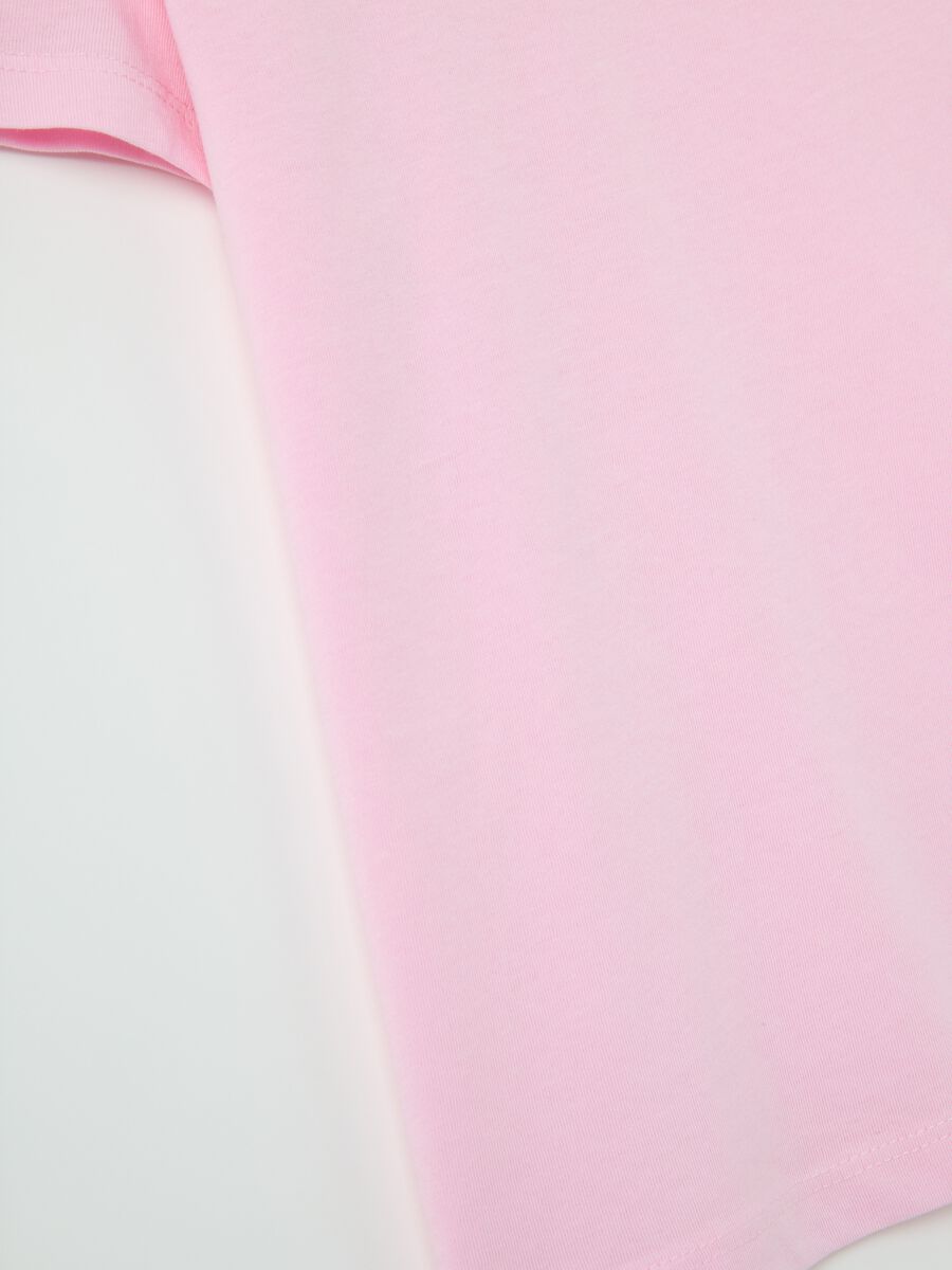 T-shirt da bambina in puro cotone rosa regular fit_3