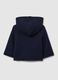 Giaccone foderato con cappuccio blu da neonata regular fit con zip_1