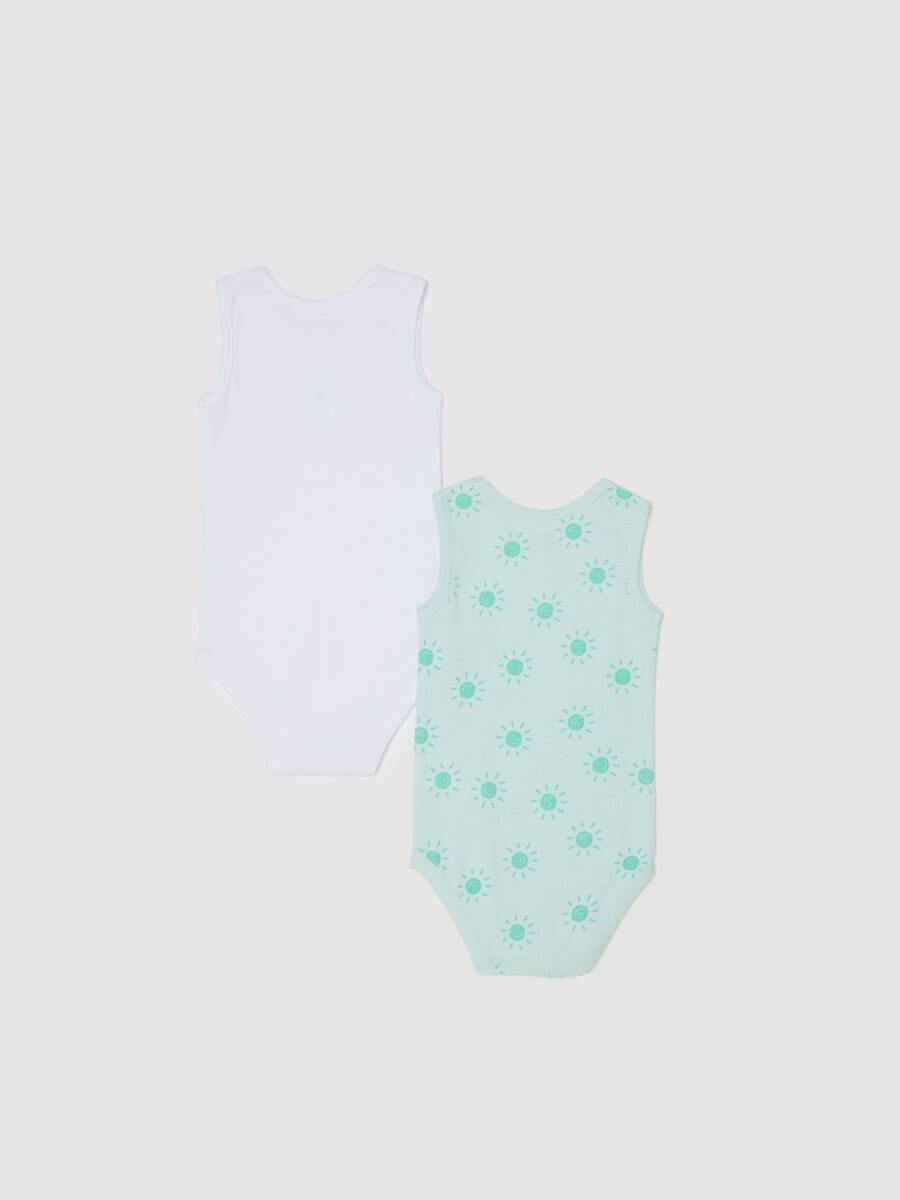 Multicolour baby bodysuit in pure cotton with print_1