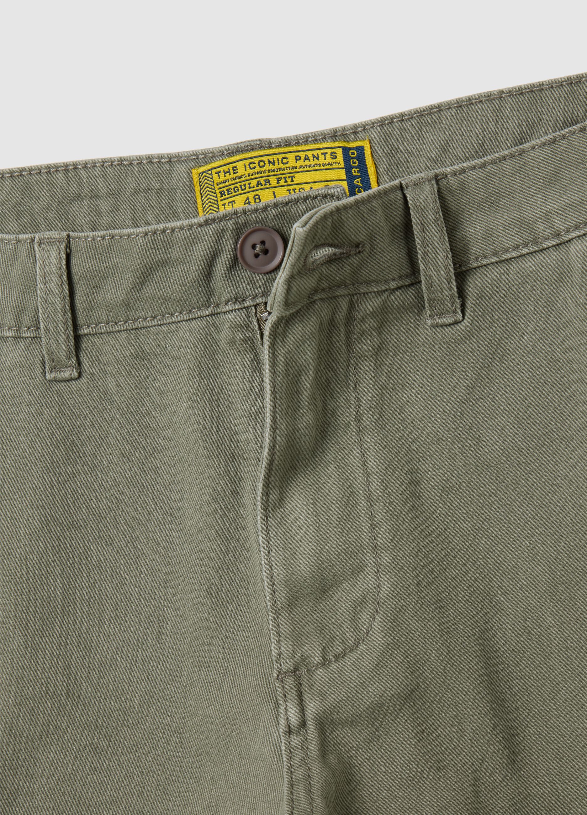 Men's green pure cotton bermuda shorts regular fit