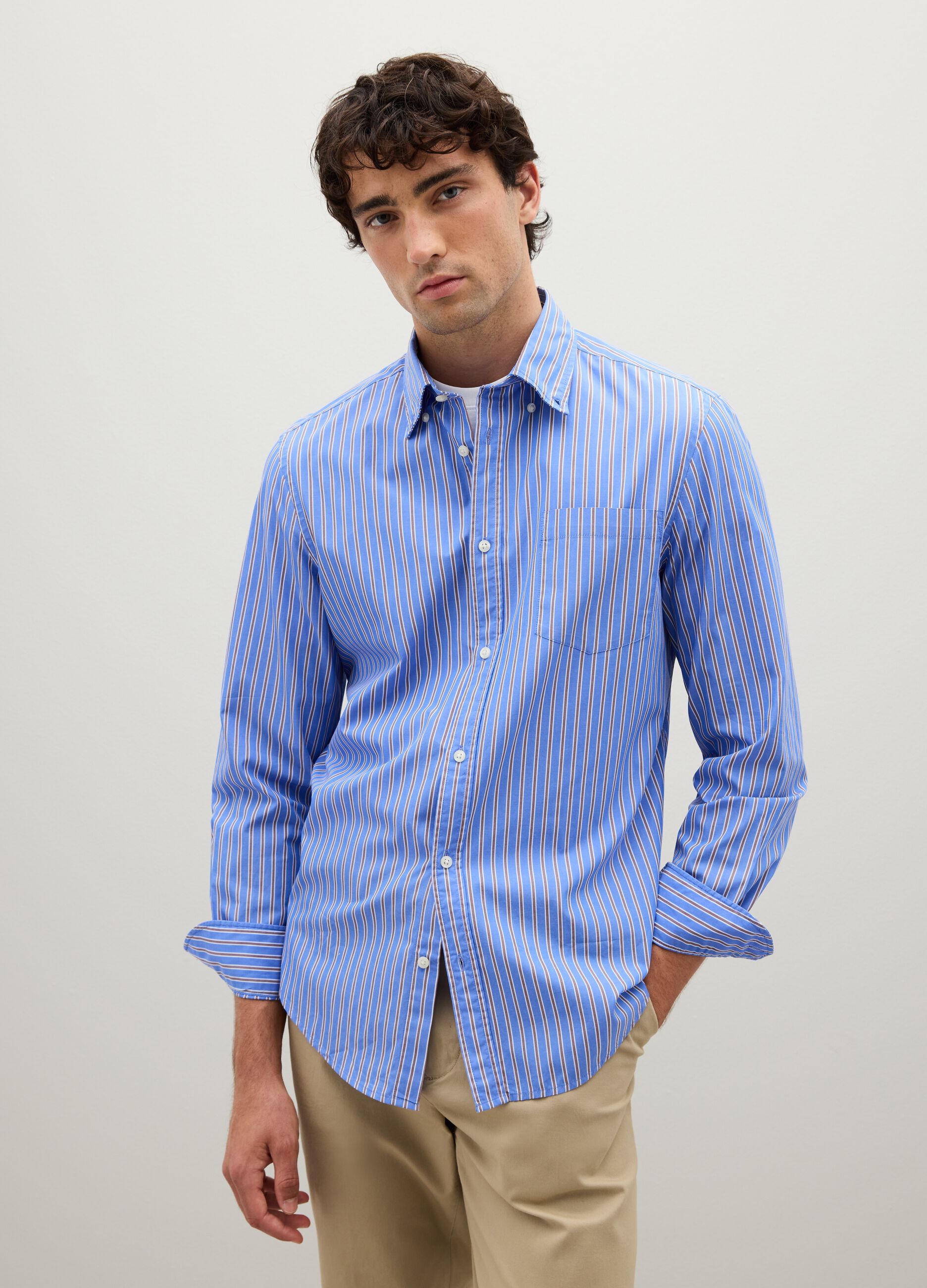 Multicolour pure cotton regular fit shirt