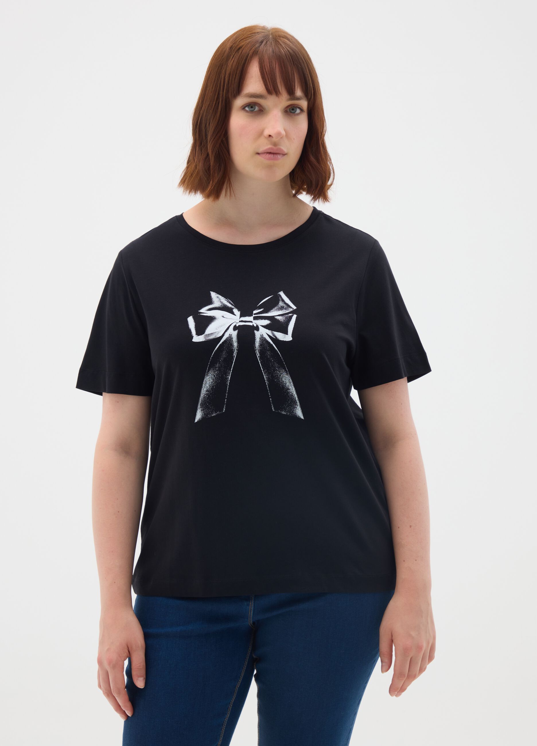 Regular fit black pure cotton T-shirt