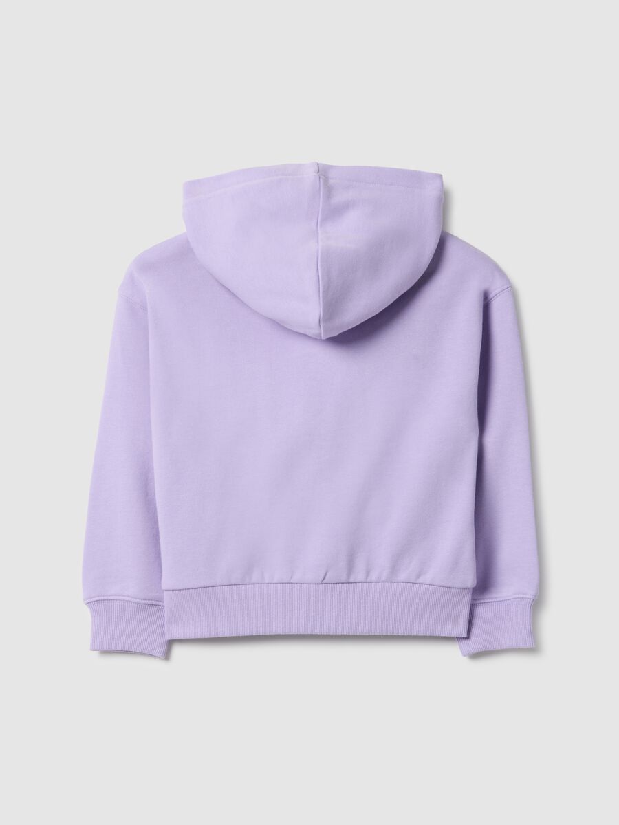 Girls' purple hoodie with zip, regular fit pure cotton_1