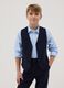 Boys' regular fit blue stretch cotton waistcoat_0