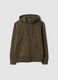 Brown cotton-blend hoodie sweatshirt with crew neck_0