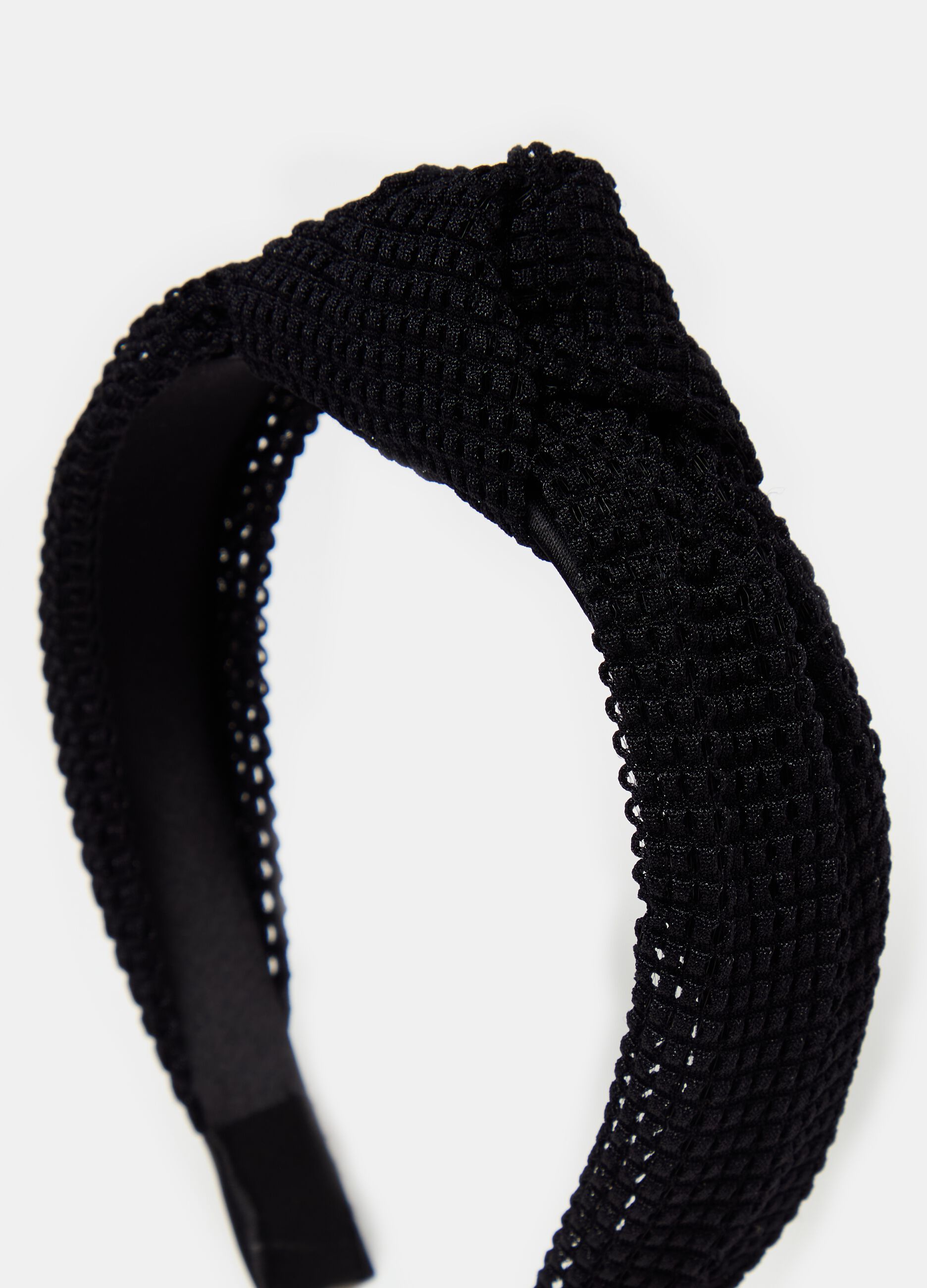 Alice band in openwork fabric with knot