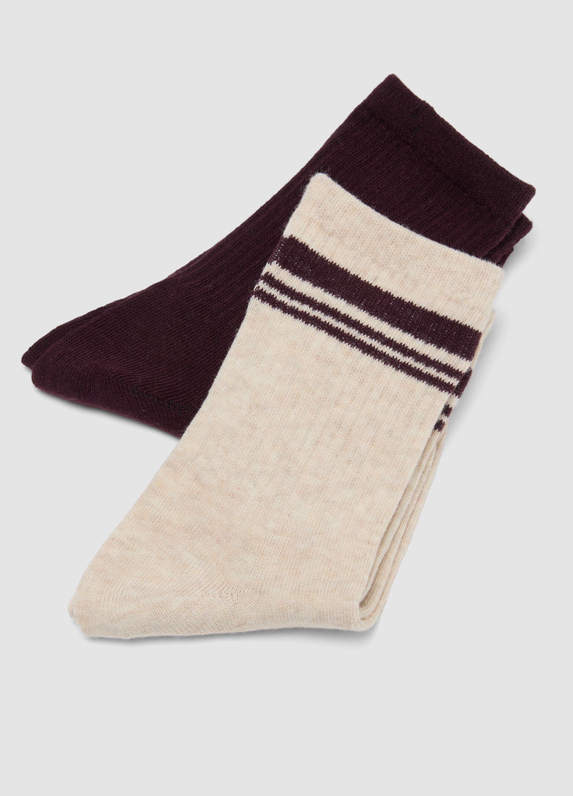 Three-pack of multicolour striped socks in stretch organic cotton