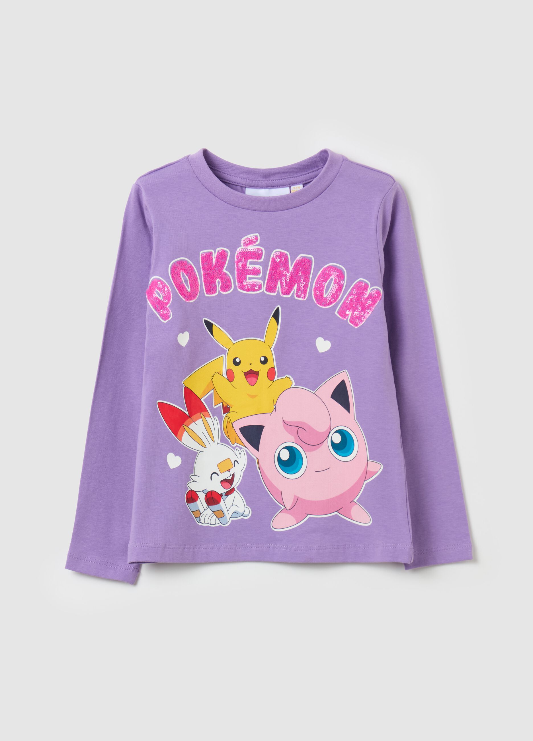 T-shirt with long sleeves and Pok&eacute;mon print