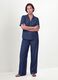 Blue pure lyocell trousers with elasticated waist, regular fit_0
