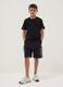 Black pure cotton shorts with elasticated waistband_0