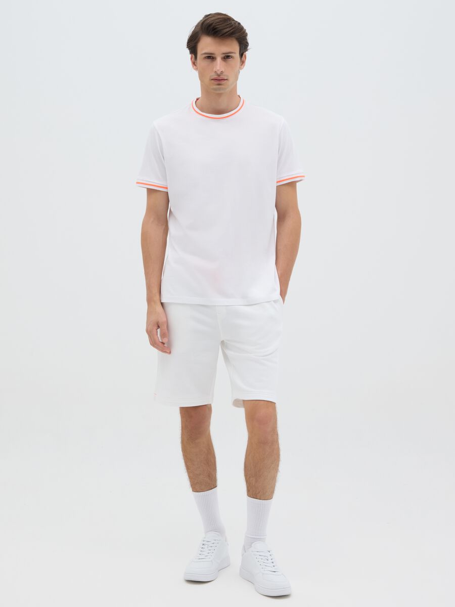 Men's multicolour pure cotton T-shirt, regular fit with fluorescent details_1