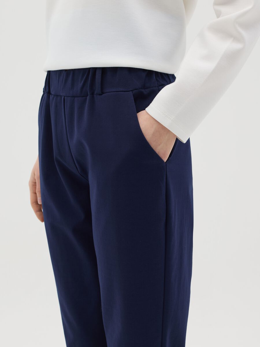 Blue regular-fit stretch trousers_3