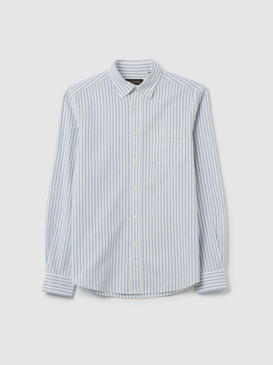Striped regular-fit shirt in cotton and linen_4