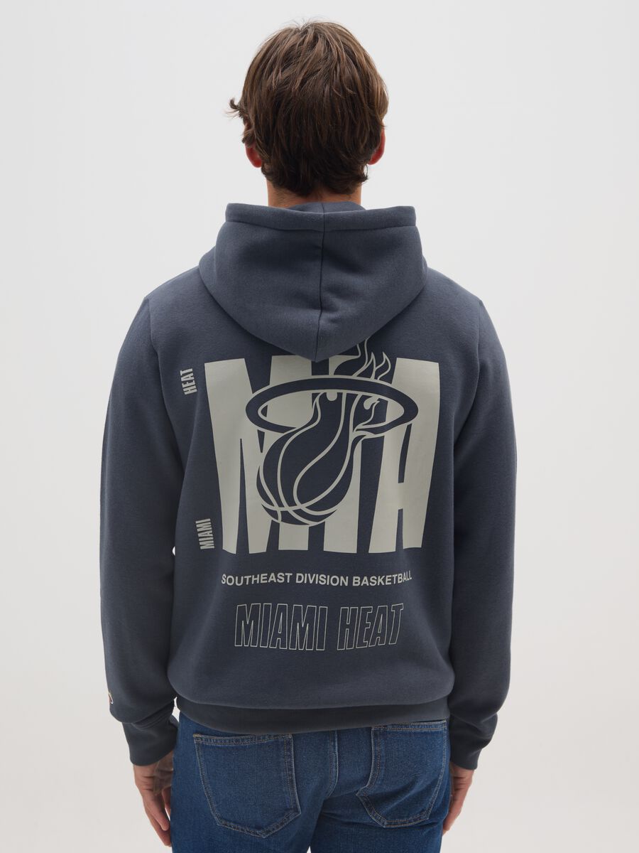 Blue Cotton Blend Hoodie with NBA Logo_2