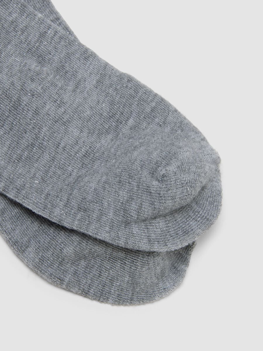 Grey m&eacute;lange stretch viscose socks_2