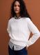 White crew-neck pure cotton cable-knit jumper, regular fit_0
