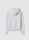 Grey pure cotton hoodie for girls, regular fit with zip_4